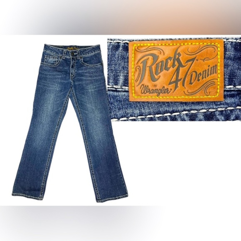 ~ NWOT MINT Condition! Rock 4 Denim Slim Boot Wrangler Men's Blue Jeans‎ 29X32